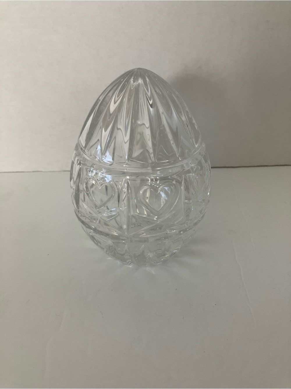 Vintage Czech Lead Crystal Lidded Egg Box